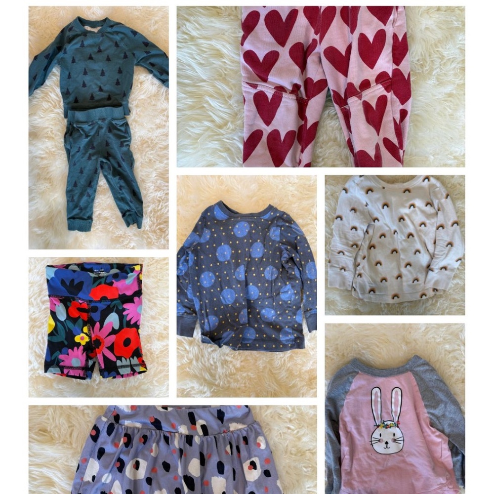 Hanna Andersson Girls 3T Lot 100% Organic Cotton GUC Shirts Sweats Skort Bike